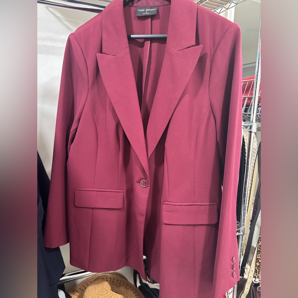 Lane Bryant Deep Red Blazer
